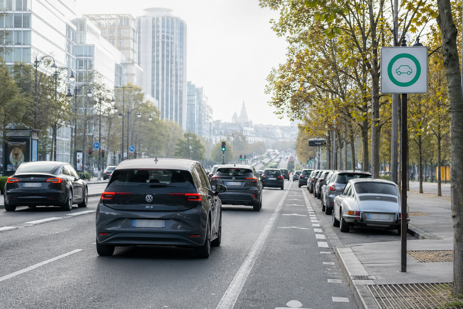 Zone à faibles émissions en France avec circulation restreinte et véhicules propres en ville